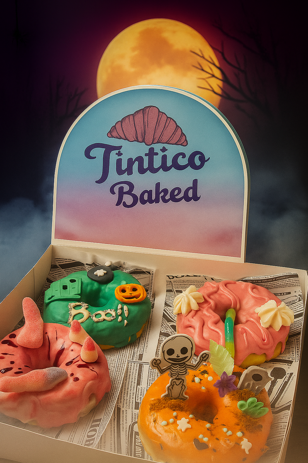 Caja 4 donas halloween